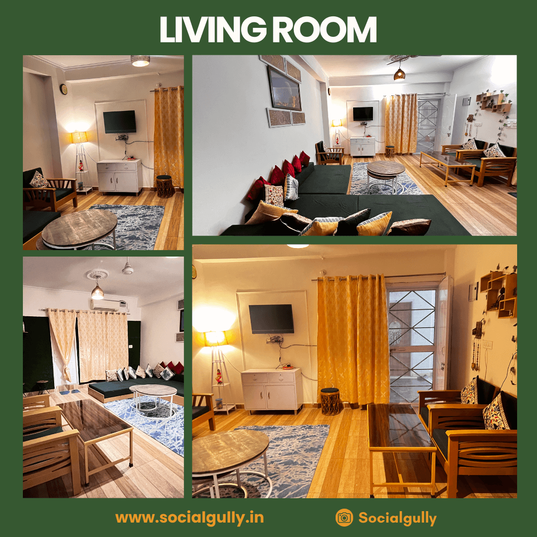 2BHK Family Living Room - Spacious Seating Area for Medical Tourists near AIIMS